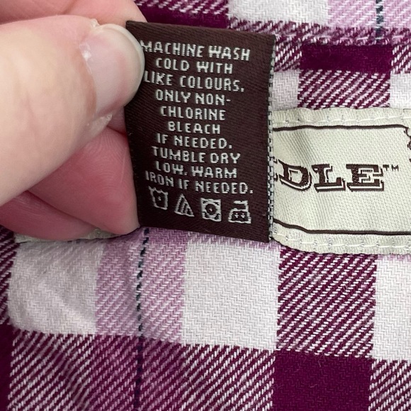 Bit & Bridle Western Gingham Plaid Purple Pearl Snap Long Sleeve Shirt L Large - Picture 6 of 6